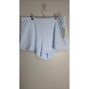 WR039-All in Motion Womens High-Rise French Terry Shorts Light Blue XL NWT